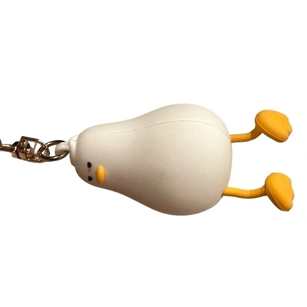 Large White Lying Flat Duck Keychain/Bag Charm